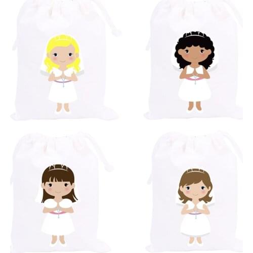 My First Communion Theme Party Favor Bags Series 2 Girls Party Gift Bags Party Event Festival Supplies Container Supplies 4PCS