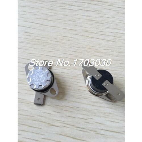 2pcs KSD301 AC 250V 10A 110C Celsius NC Temperature Control Switch Thermostat