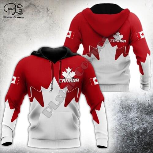 PLstar Cosmos Canada Flag National Emblem 3D Printed Hoodies Sweatshirts Zip Hooded For Man/Woman Casual Streetwear Style-C02