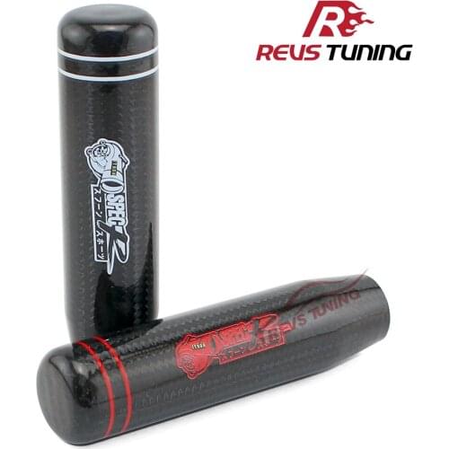 Extended ITSOK Red/White Logo Universal Auto Car Carbon Fiber Gear Knob Shift Shifter Knob For Manual Transmission