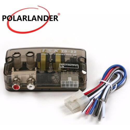 High to Low Frequency TSK TD-22 Converter Adaptor Tweeters RCA Line Level Black With Delay 12V Car Speaker