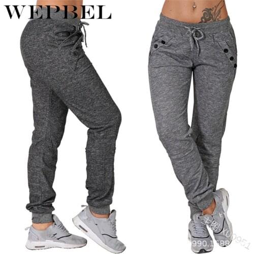 WEPBEL Women Jogger Pants Casual Loose Drawstring Sweatpants Sports Soft Harem Trousers Ladies Pencil Long Pants Female Clothing