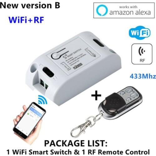 Wifi Switch DIY Smart Home Automation Modules Wireless Remote Control Light Timer Relay Switches 110V 220V Works with Alexasmart
