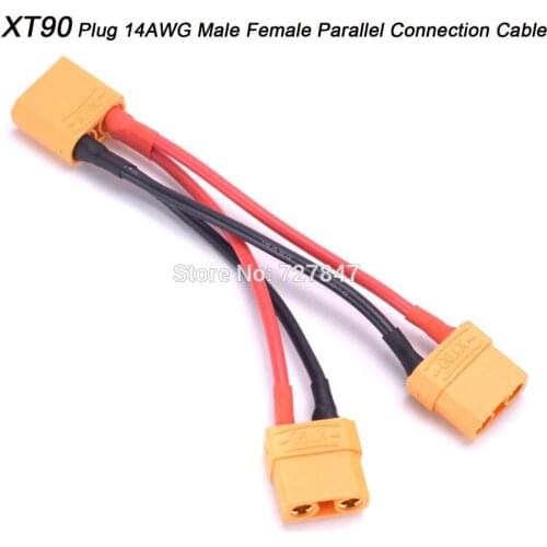 XT90 Plug 14AWG Male Female Parallel Connection Cable for lipo Battery FPV