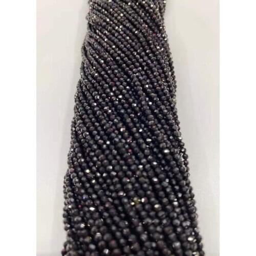 AAA natural black tourmaline cut 2mm / 3mm / 4mm gem jewelry DIY boutique 38cm long