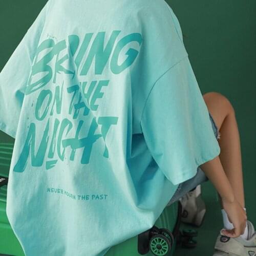 Fun Printing Behind The Colorful Holidays In Summer 2021 Womens Tee Shirt Cotton Korean Style Aesthetic Harajuku Womens Top