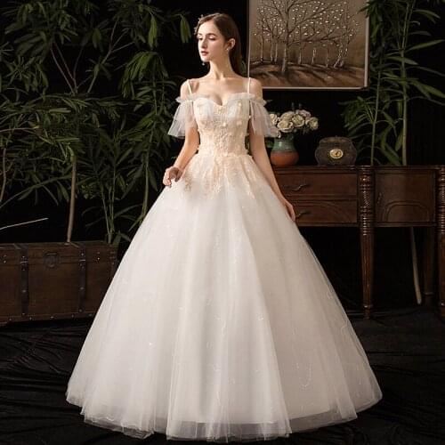 Wedding Dress New Sleeve Floor length Applique Lace Simple Princess Vintage Wedding Dresse Plus Szies Wedding Gown