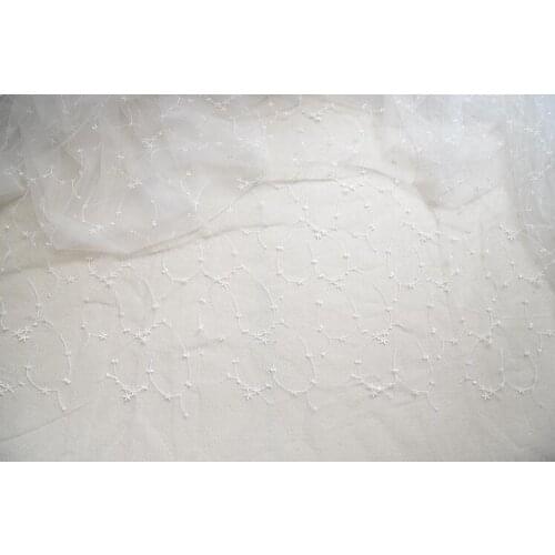 1 Meter Diy Lace Embroidery Ivory African Lace Fabric Fashion Womens Accessories Clothes Lace Net Fabric Wide 120cm