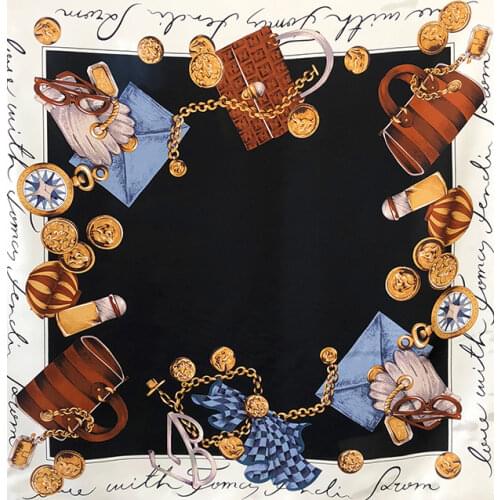 Pure 100 Silk Scarf Hand Rolled Edges Silk Twill Scarf 90*90cm 100% Mulberry-Silk Scarf Top designer bandana scarf Foulard Satin