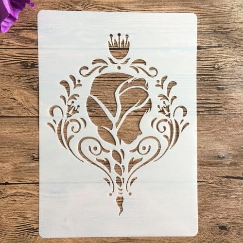 A4 29 * 21cm Woman flower Mandala DIY Stencils Wall Painting Scrapbook Coloring Embossing Album Decorative Paper Card Template