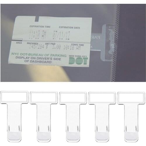 Car Parking Ticket Holder Mini Auto Bill T-shape Plastic Folder Parking Ticket Ticket Clip For AUTO Sticker Windscreen Window