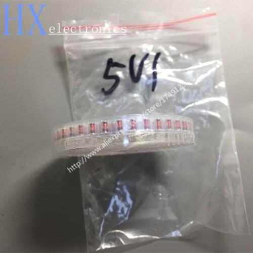 Free shipping 100PCS Sale New ZMM5V1 0.5W SMD Zener Diode 5.1V 1206
