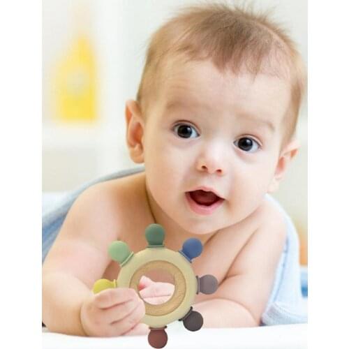 Baby Soft Teething Bracelet Helm Shaped Sensory Teether Toy Safe And ComfortableImprove Grasping Ability Lovely Baby Gift