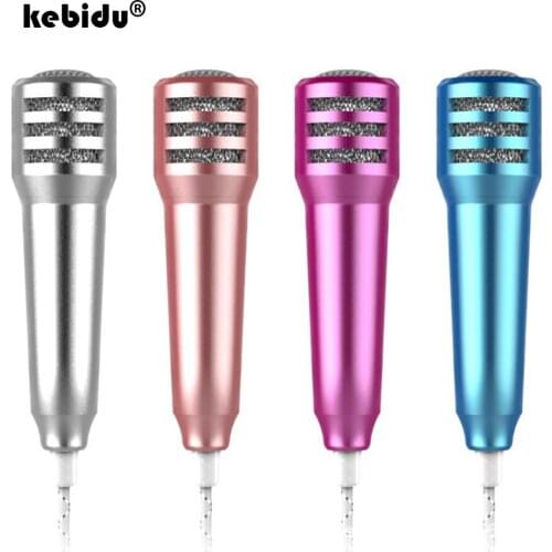 Kebidu Mini 3.5mm Wired Handheld Microphone Portable Stereo Studio Mic Audio Microphone For KTV Karaoke Mobile Phone Accessories