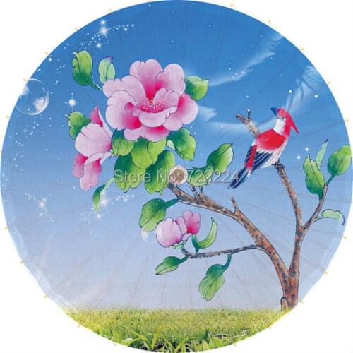 Dia 84cm Chinese classical peony painting handmade craft oiled paper umbrella props dance gift collection women rain umbrella