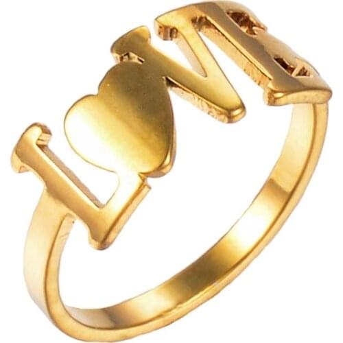 Stainless Steel Ring ‘Love’ Standard Fashion Ladies Style Jewelry