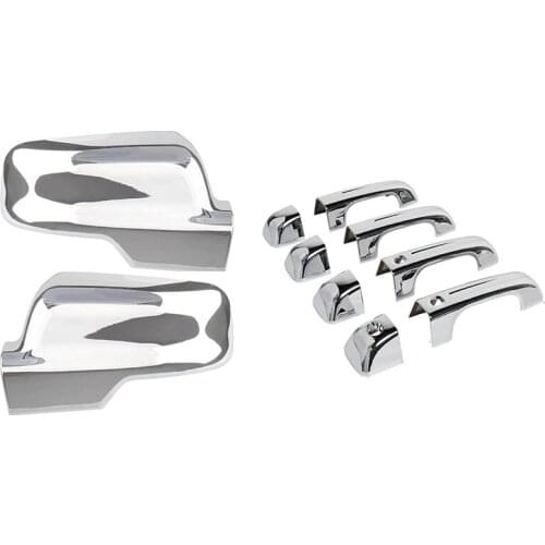 Rearview Mirror Cover for Dodge Ram 1500 2019-2021 Accessories Door Handle Cover Decor Trim with Smart Keyhole Silver