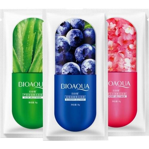 BIOAQUA 1pcs Facial Jelly Mask Sheet Deep Moisturizing Face Serum Whitening Moisture Essence Nutritious Cream Skin Care Women