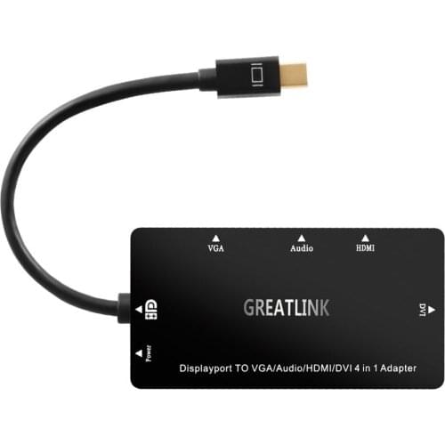 Mini Displayport DP To HDMI VGA D DVI Adapter USB Car Audio Splitter AUX Cable Thunderbolt 3 Hub Dock Display port 1.1 Converter