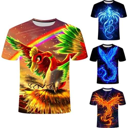 Fashion Men Women Summer Short Sleeve O Neck 3d Golden Phoenix Print Blouse Top T-shirt Harajuku Tee Casual Printed t shirt