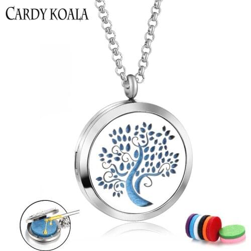 Anti-fatigue 316L stainless steel fashion trend aromatherapy essential oil couple jewelry necklace pendant for men and women