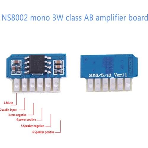High-Power DC 3V 3.7V 5V Class AB Mono 3W Mini Amplifier Board Audio Amp Module One Channel