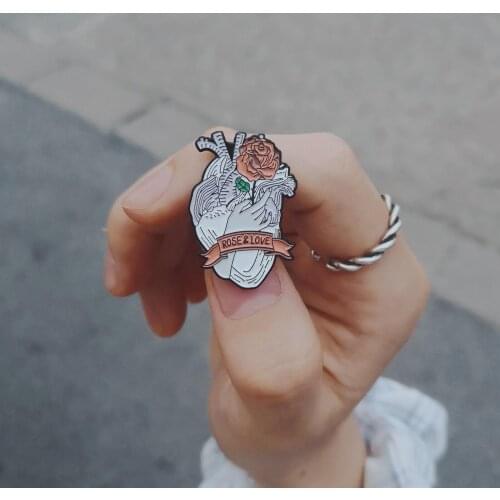 Set of 5 Organ Heart Enamel Pins Brooch Badge Lapel Pin Jewelry