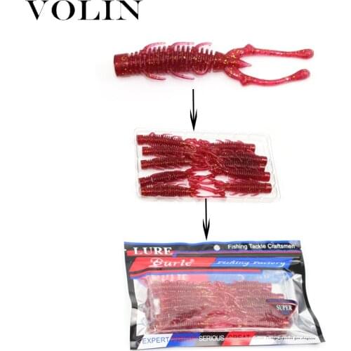 VOLIN NEW TPR Soft Fishing Lure with Salt 10pcs 73mm 2.5g Soft Bait Worm Wobbler Silicone Baits Artificial Fishing Bass Lure
