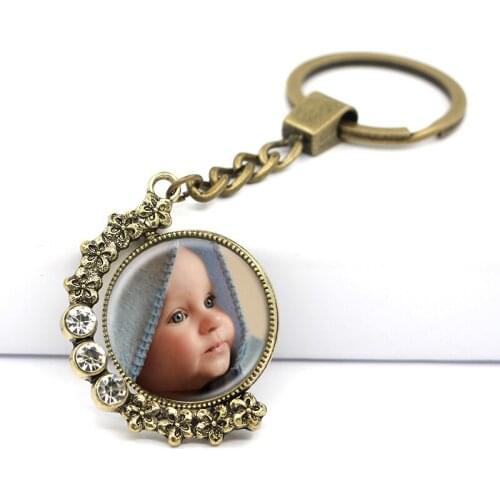 Newest Personalized Photo Key Chain Ring Rotatable Custom Key Ring With Your love Photos For Family Member Gift