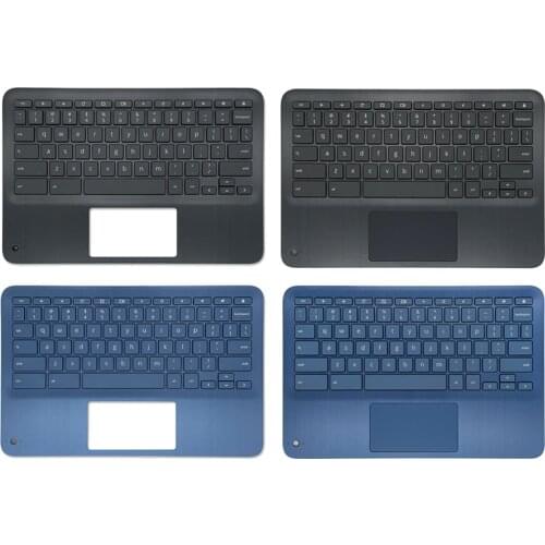 New For HP Chromebook 11A G8 EE TPN-Q232 Palmiest American/ British Keyboard Touchpad Black/Blue