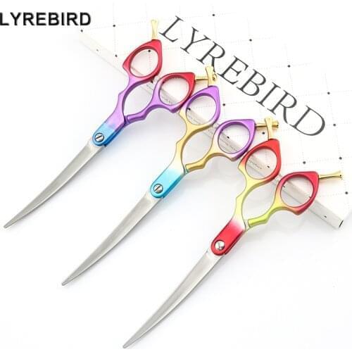 Dog Grooming Scissors Curved Professional Dog Hair Scissors 6 Inch 6.5 Inch Dog Scissors Super JP440C Lyrebird 5PCS/LOT NEW