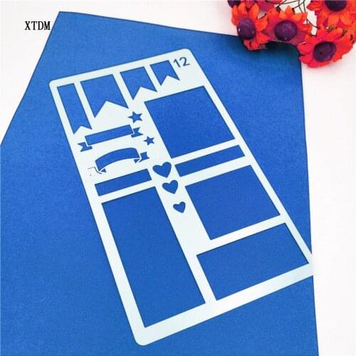 Star plastic mold shield DIY cake scrapbook stencils hollow Embellishments printing lace ruler Valentines Day