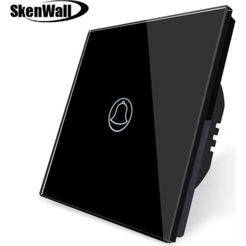 EU Standard Crystal Glass Panel Waterproof Door Bell Switch Max Voltage 250V Touch Screen