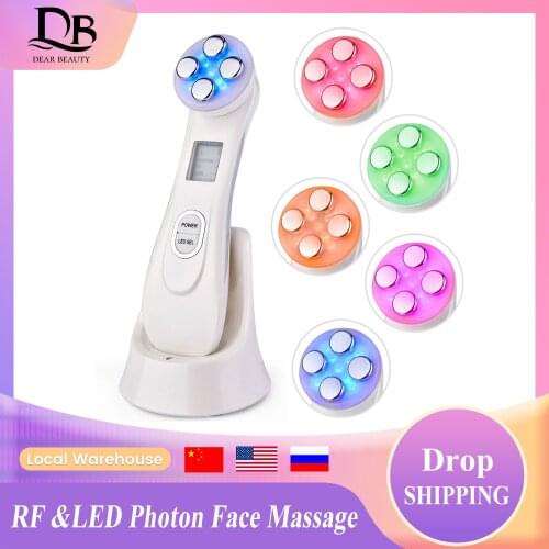 RF Radio Skin Tightening Device Facial Mesotherapy Electroporation LED Photon Face Lifting Tighten Wrinkle Removal Face Massage