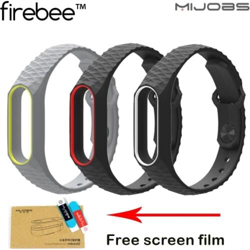 Newest Mijobs Silicone Aurora Smart Wristband For Xiaomi Mi Band 2 Straps Smart Band Replacement Accessories Wrist Strap