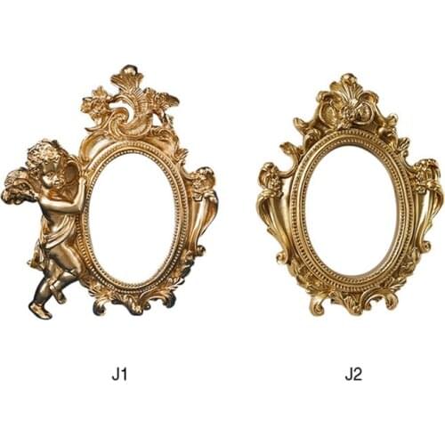 Retro Mini Resin Photo Frame Gold Picture Jewelry Frame Home Decor Photography Props Wedding Pictures Frames Gifts Ornaments