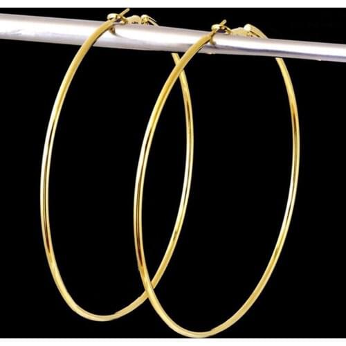 Simple Design Good Quality Large Circle Multi Color Spiral Punk Round Big Hoop Earring for Women Fashion Jewelry Earring Brincos