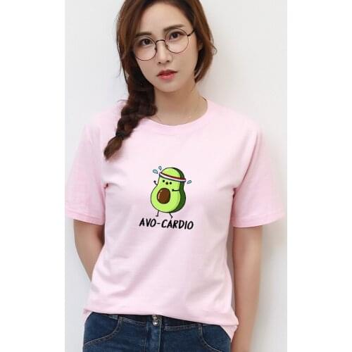 Funny Shirt Vegan Avocado Tshirt Women Ladies Summer Tops Cotton Kawaii Graphic Tees Short Sleeve Korean Style T-shirt Female