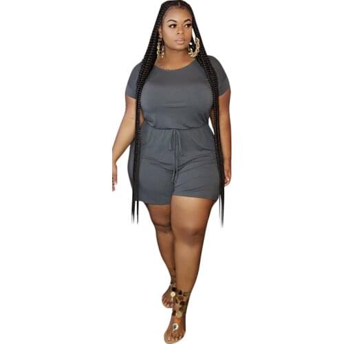 Jumpsuit Woman Summer New Style Solid 2021 Women Clothes Plus Size Women Short One Piece Jumpsuits and Rompers