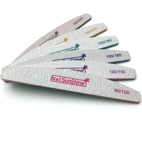 10pcs Nail File Sanding Sandpaper Washable Banana Buffing 80/100/150/180/240/320 Curved Nail Sunshine Professional File Manicure