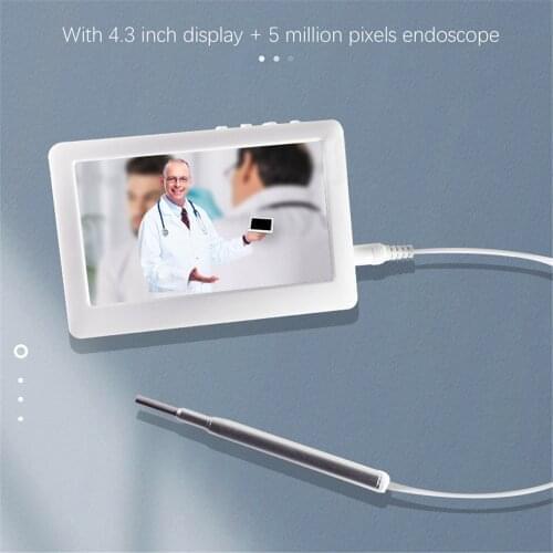 1080P 3.9MM Video Otoscope Camera Ear Inspect Earwax Camera 4.3Inch Screen HD Display Digital Waterproof Endoscope Cleaning Tool