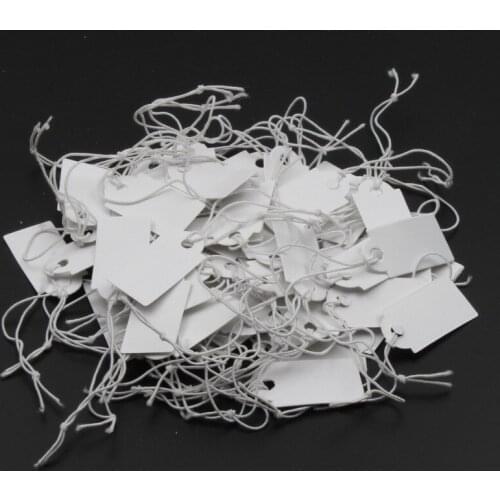 13x26mm 100pcs New Rectangular Paper Price Tag White Blank String Watch Jewelry Price Display Cards Promotion Label For Sales