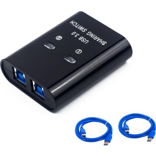 2 Ports USB3.0 Switch Manual Printer Converter Two Computers Share One USB3.0 Device Two In And One Out With Cable