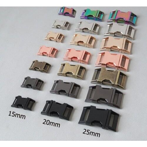 20PCS 15mm 20mm 25mm Webbing Metal Buckle Quick Release Clasp For Pet Dog Collar Paracord Sewing Accessories Clip Hook Belt Ring