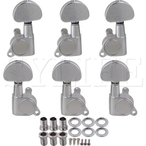 6 LOT Acoustic Guitar Machine Heads Tuners Chrome /Round heads