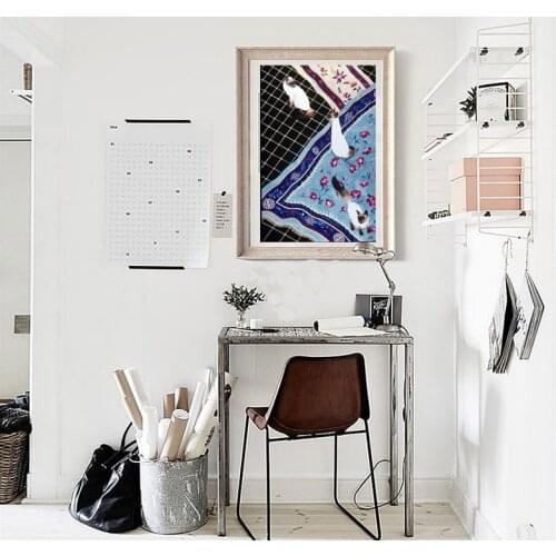 Abstract prints canvas painting posters modern decorative picture animals picture cat and cloth comic picture home decoration