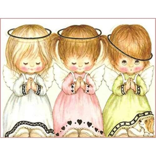 5D DIY diamond embroidery three angel girl diamond painting Cross Stitch full drill Rhinestone home decoration