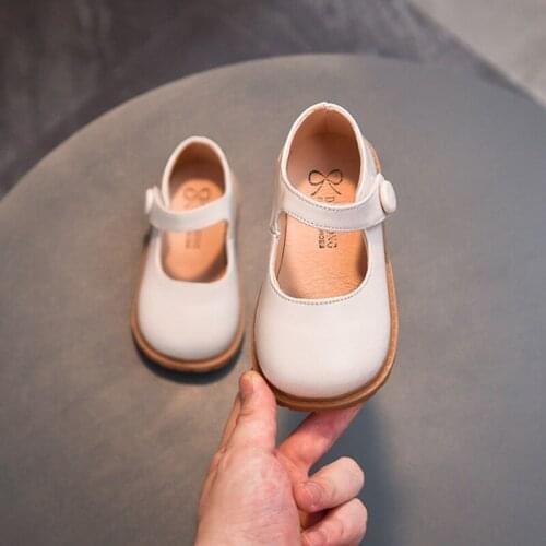 Baywell Autumn Spring Children Girls Leather Princess Shoes Soft Sole Casual Shoes For Baby Girls Solid Color