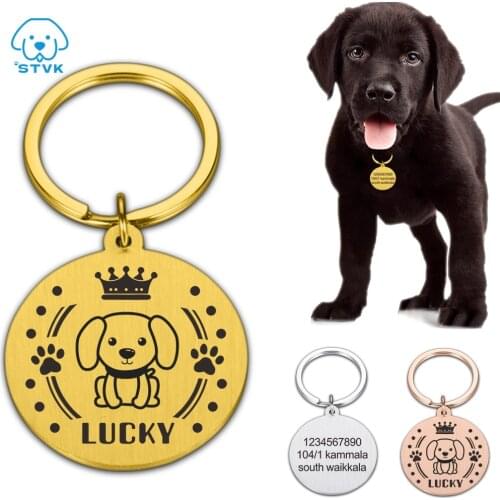 Pet Dog Tag Puppy Cat Kitten Dogs Collar Accessories Dog Name Message Engraving Tag Custom Stainless Steel ID Tag Personalized