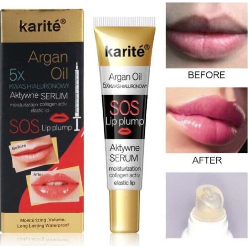 Instant Volumising Lip Plumper Gloss Moisturizing Lips Repairing Fine Lines Collagen Lip Plump Serum Argan Oil Gloss Care 17ml